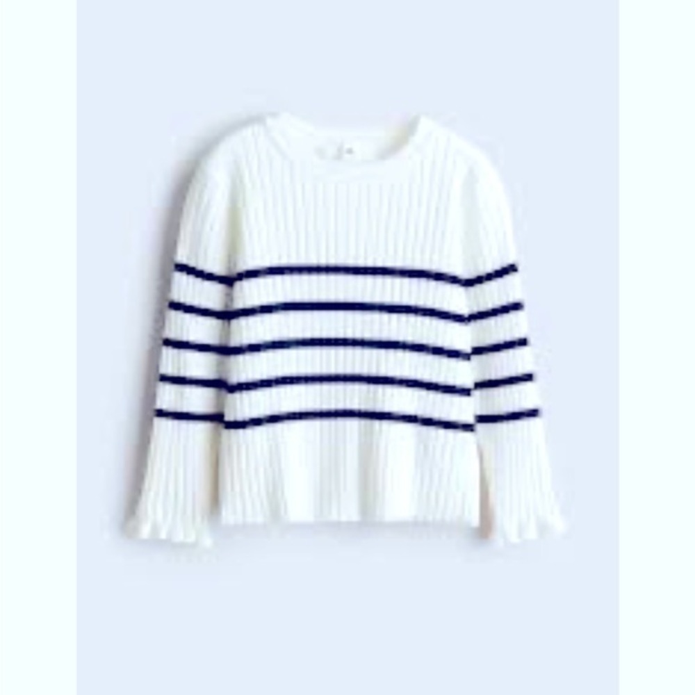 H&M White and Navy Striped Sweater